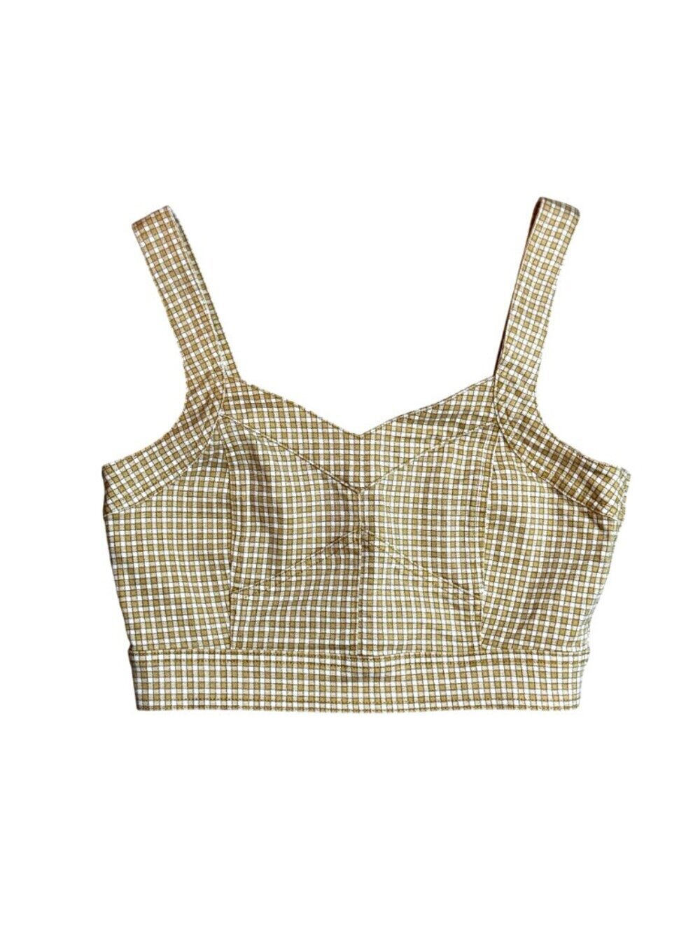 NWOT Madewell Denim Supercrop Mini Check Tank Size 4 MSRP $78